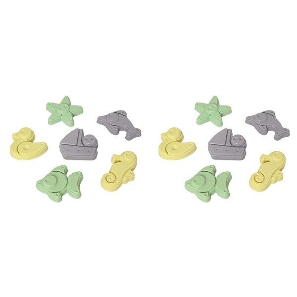 2x 6pc Plasto I'm Green Sand Mould Beach Outdoor Fun Play Toy Kids/Children 1y+