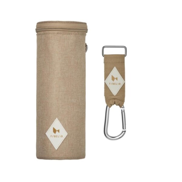 Fabelab Insulated 24cm Bottle Bag w/ Pram Strap Cold Water/Drink Holder Caramel