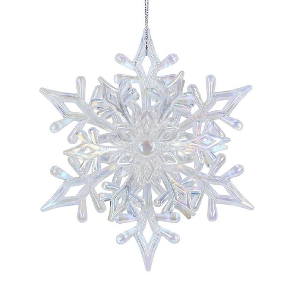 11cm Iridescent 3D Radiating Dendrite Snowflake Tree Ornament