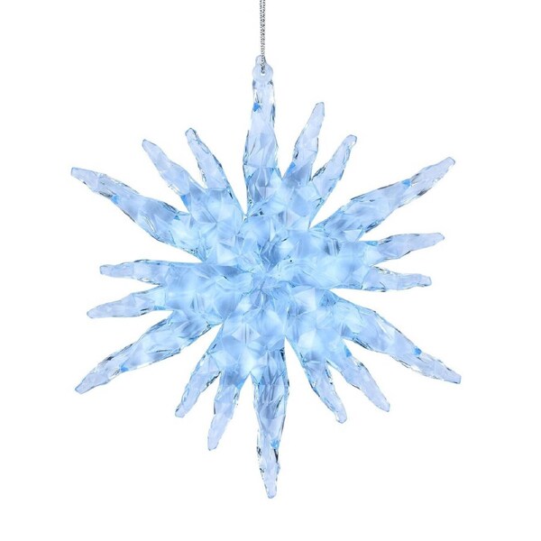 14cm Clear Ice Blue Textured Snowflake Christmas Tree Ornament | Woolworths