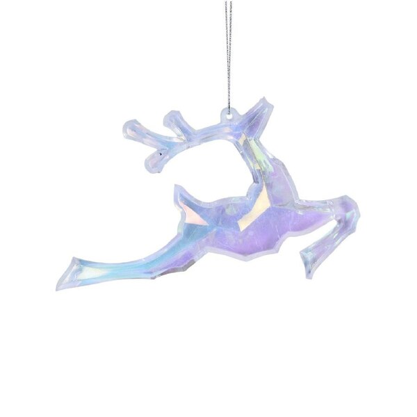 14cm Iridescent Leaping Reindeer Christmas Tree Ornament