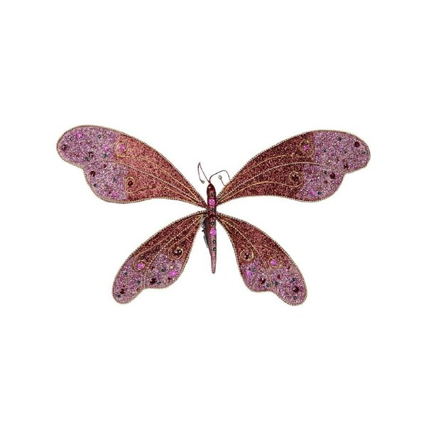 62cm Large Pink Bejeweled Dragonfly Christmas Tree Clip Pick