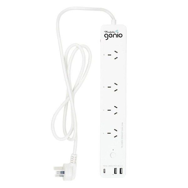 Smart Mirabella Genio Wi-Fi Powerboard With Four Outlets & 3 USB Ports