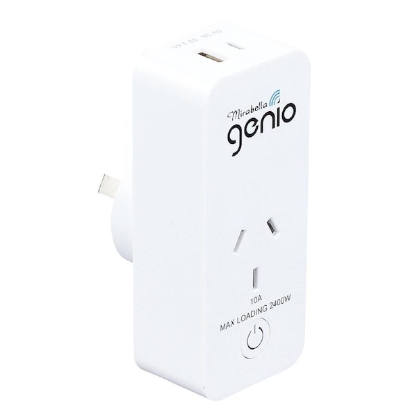 Smart Mirabella Genio Wi-Fi Plug With Single Outlet & 2 USB Ports