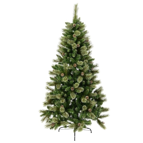 1.8m Dawn Dew Light Christmas Tree with 43 Pine Cones & 616 Tips