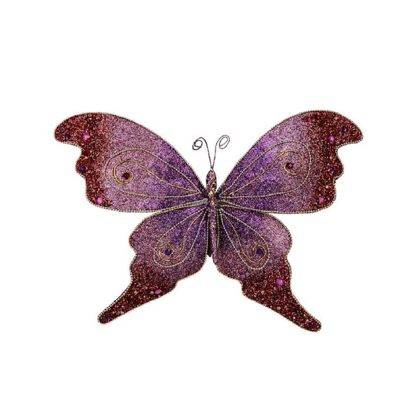 52cm Large Purple To Pink Bejeweled Butterfly Christmas Tree Clip Pick