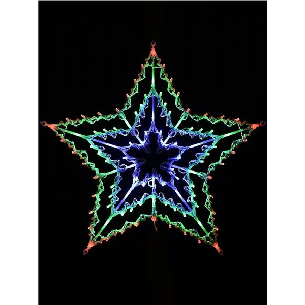 53cm Concentric Stars With Red, Green & Blue LED Layers String Light Display