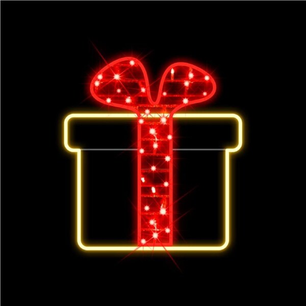 Neon Christmas Present 63cm Rope Light Motif