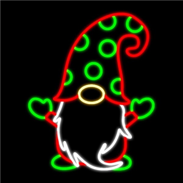 Gnome Red & Green 80cm Rope Light Motif