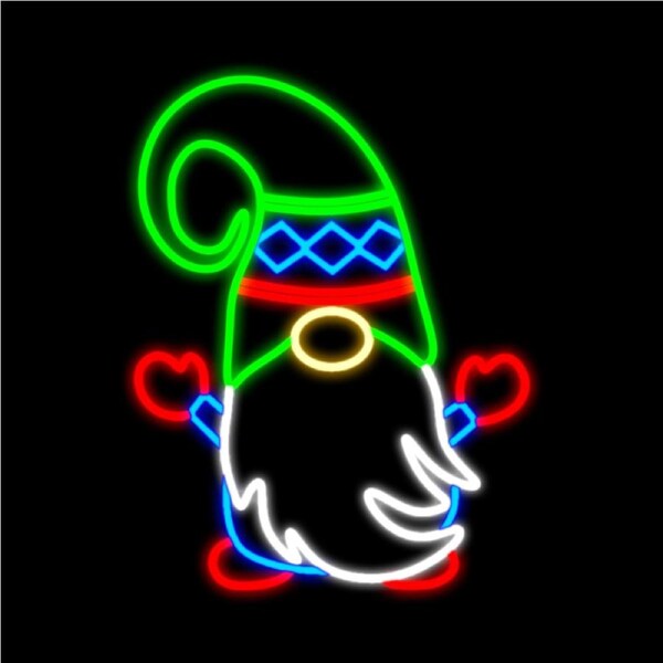 Gnome Green, Blue & Red 72cm Rope Light Motif