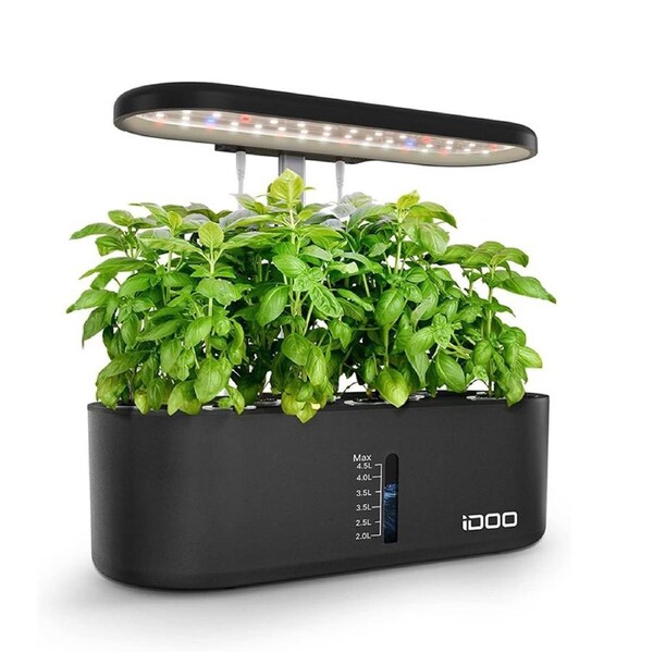 iDOO 10 Pods Hydroponics Growing System Indoor Herb Garden Germination Kit LED