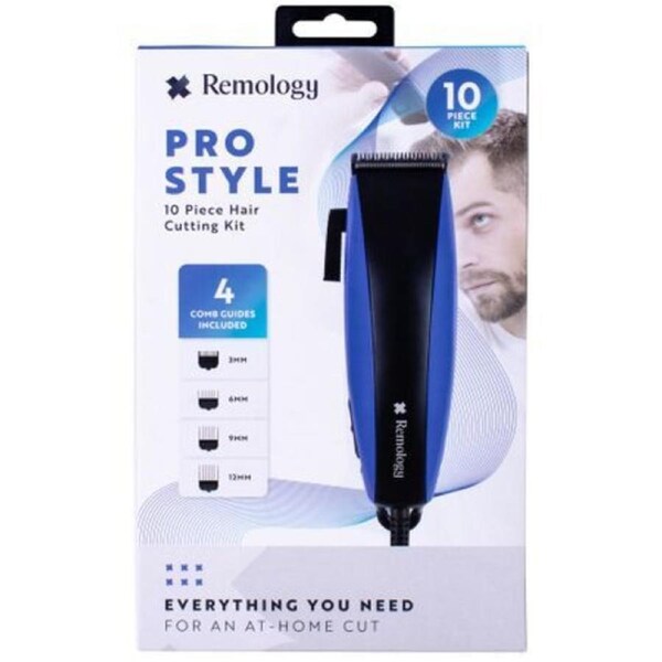10pc Remology Pro Style Hair Cutting Grooming Kit w/4 Comb Guide Attachments