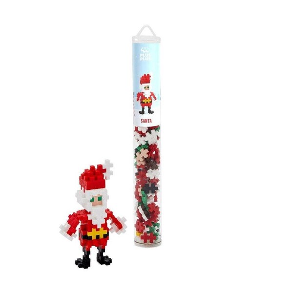 Plus-Plus 100pcs Santa Kids/Childrens DIY Building Blocks/Puzzle Tube 5y+