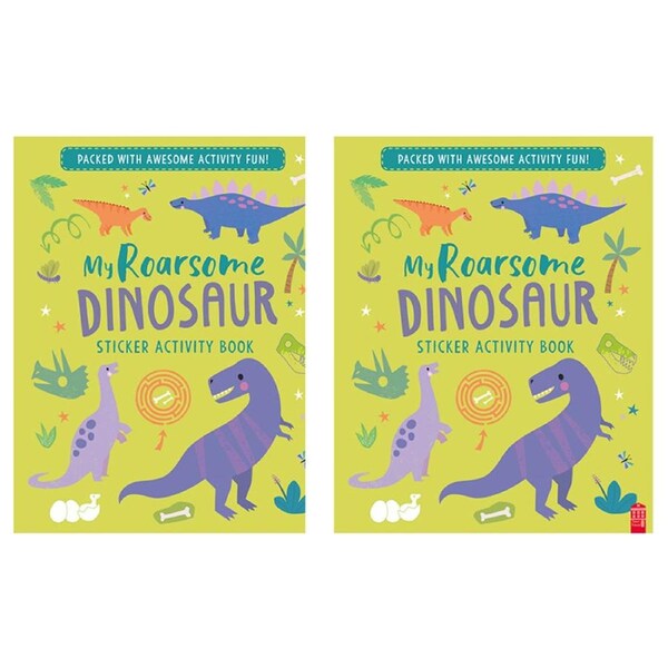 2x Sticker & Activity Roarsome Dinosaur Kids/Children Learning Colouring Book