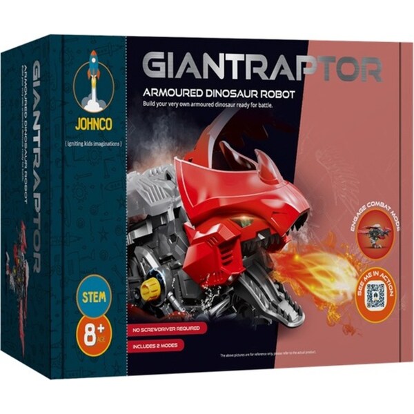 Johnco Giantraptor Armoured Dinosaur Robot Childrens STEM Building Toy Kit 8y+