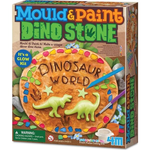 4M KidzMaker Mould & Paint Dino Stone Plaster Casting Kids Art/Craft Kit 5y+