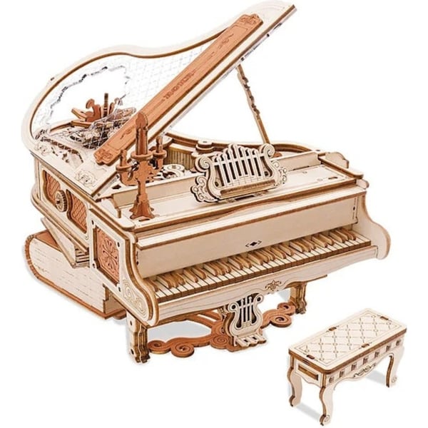 ROKR Magic Piano Mechanical Music Box 3D Wooden Puzzle AMK81 Self-playing piano Kids and Adults Building Block Kits Toys