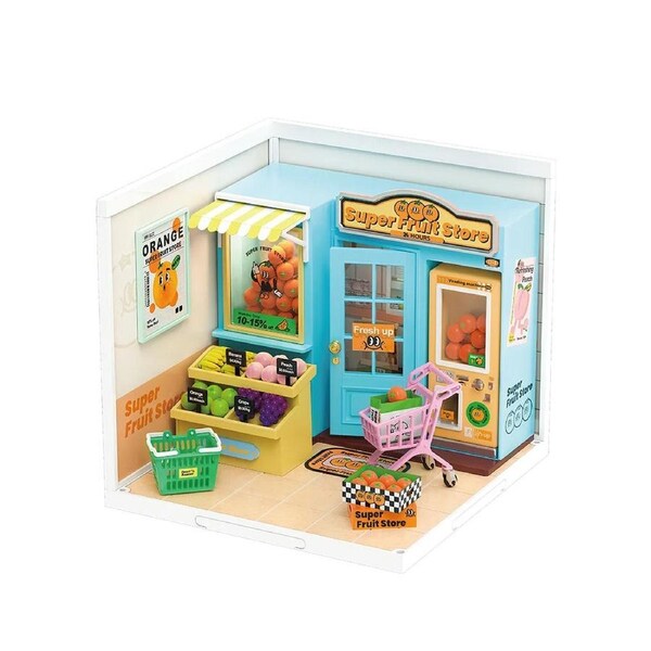 Rolife Super Creator Super Fruit Store Plastic DIY Miniature House Kit DW003 Toy Gift for Children Adult
