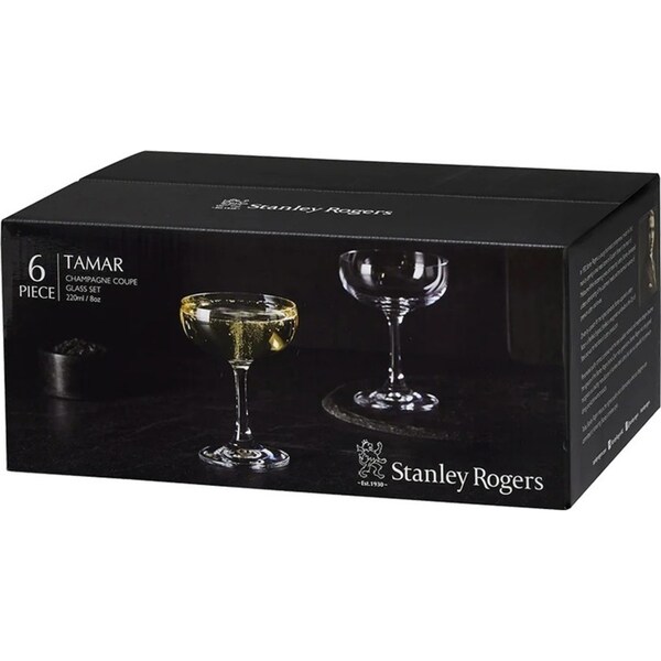 Stanley Rogers Tamar Champagne Coupe Glasses 220ml Set 6