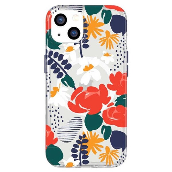 Tech21 Evo Art Case Compatible with MagSafe (Suits iPhone 13) – Red Rose