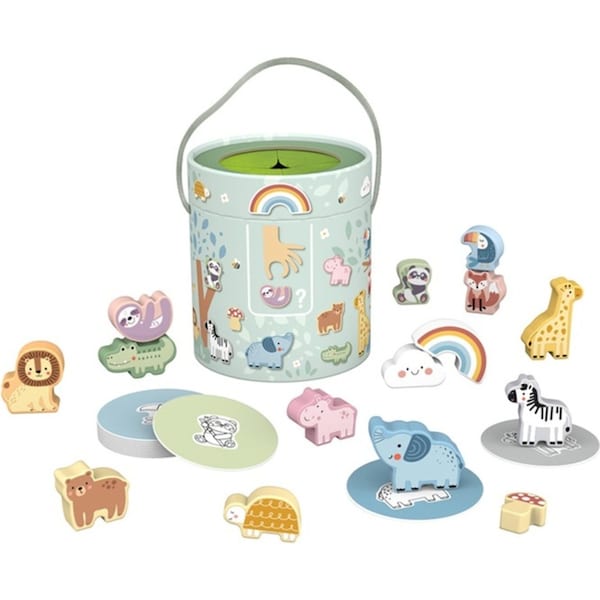 Tooky Toy Animal Shape Touch & Match Toy Box Bucket Kids/Children Playset 3+