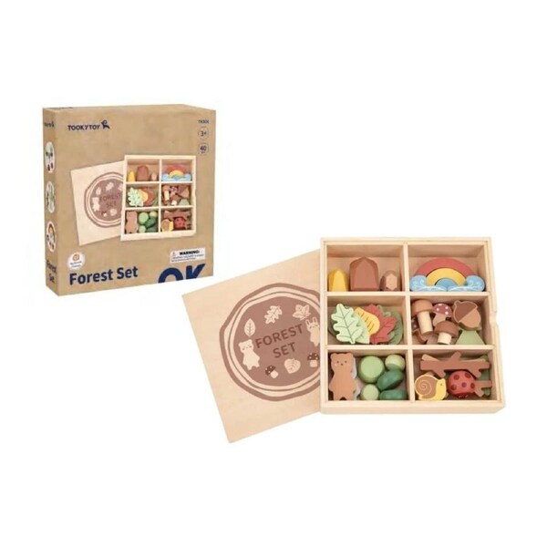 40pc Tooky Toy My Forest Friends Wooden Forest Set Kids/Children Fun Play 3+