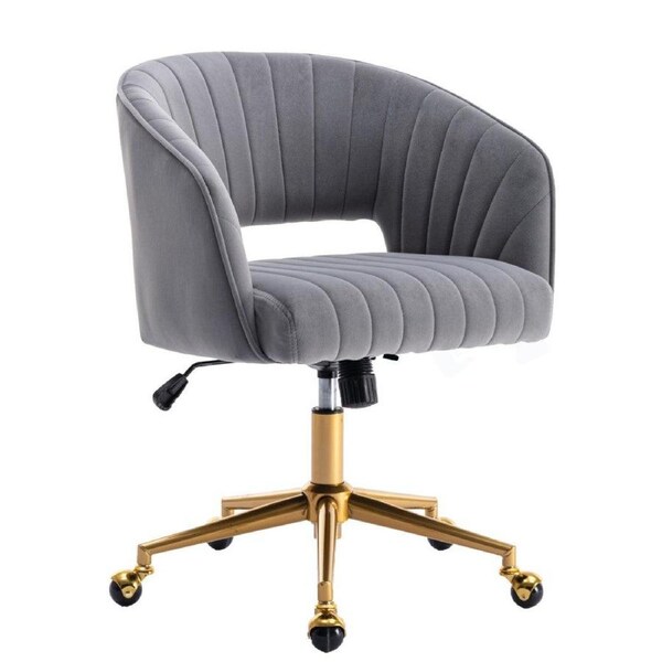 Acerra Velvet Swivel Home Office Chair -Grey