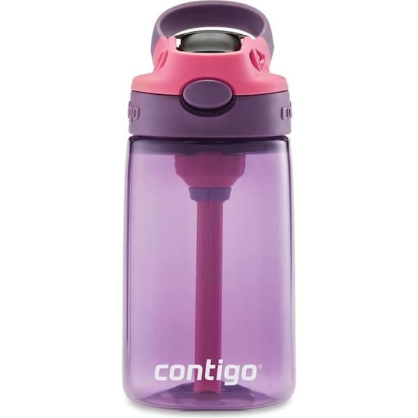 Contigo Kids Autospout 414ml Water Bottle w/ Straw Drink Container Purple Punch