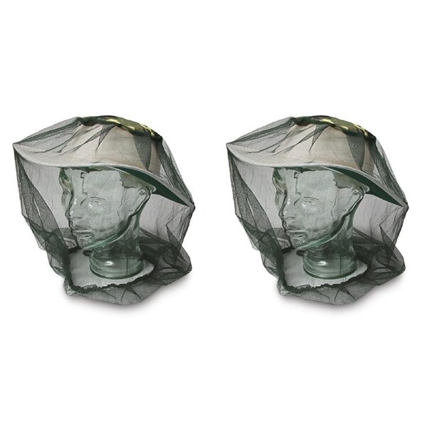2x Elemental 42cm Insect Protector Mesh Mosquito Fly Head Net Outdoor Camping