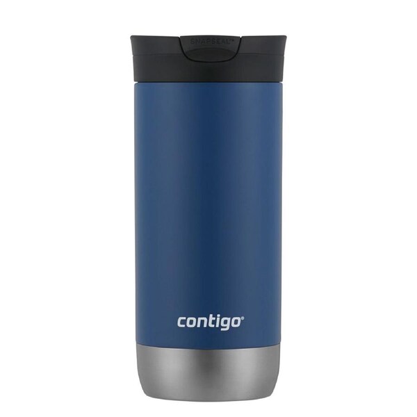 Contigo Huron Snapseal 473ml Stainless Steel Travel Mug Drinking Cup Blue Corn