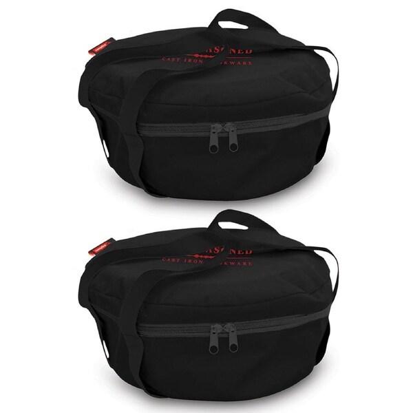 2x Campfire 12-Quart 600D Storage Bag Carry Holder For Cast Iron Oven Cookware