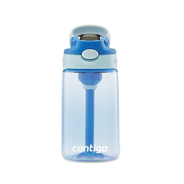 Contigo Kids Autospout 414ml Water Bottle w/ Straw Juice Drink Container Blue
