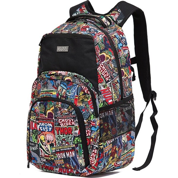 Marvel Comic Cover Pattern Laptop Padded Men Shoulder Backpack Bag 45x30x20cm