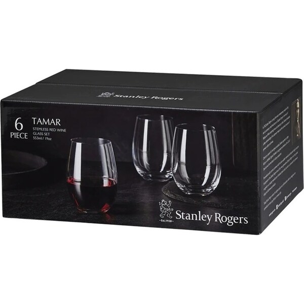 Stanley Rogers Tamar Stemless Red Wine Glasses 553ml Set 6