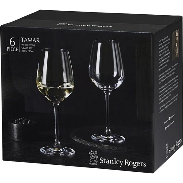 Stanley Rogers Tamar White Wine Glasses 388ml Set 6