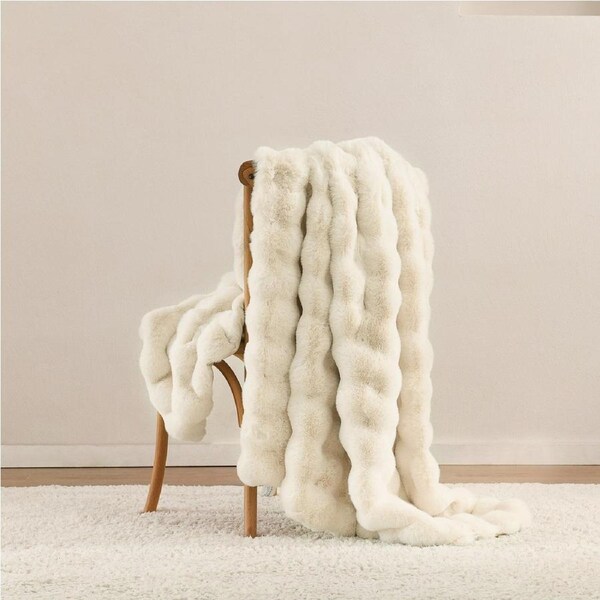 Eden Natural Faux Fur Throw