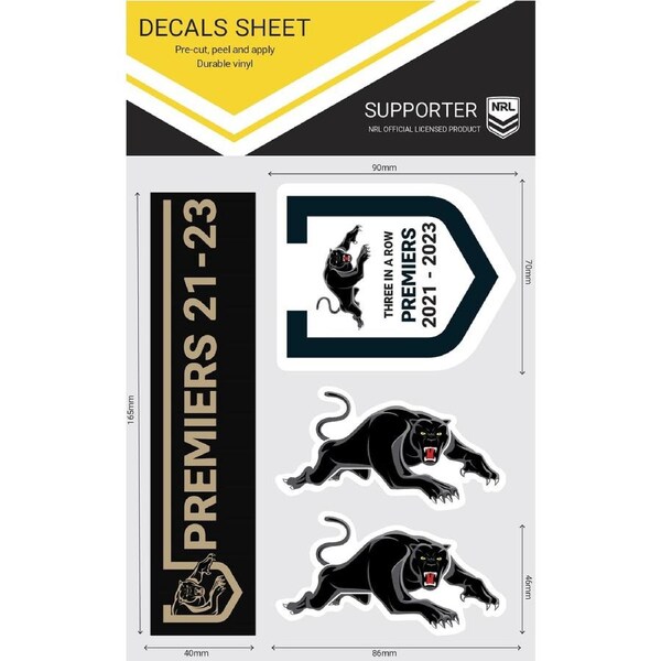 Penrith Panthers NRL 4 x Car Decal Sticker 2023 Premiers Premiership