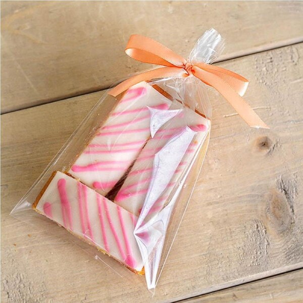 Cello Cellophane Bags x 100 10x18cm Clear Plastic Cookies Gift Party Favours