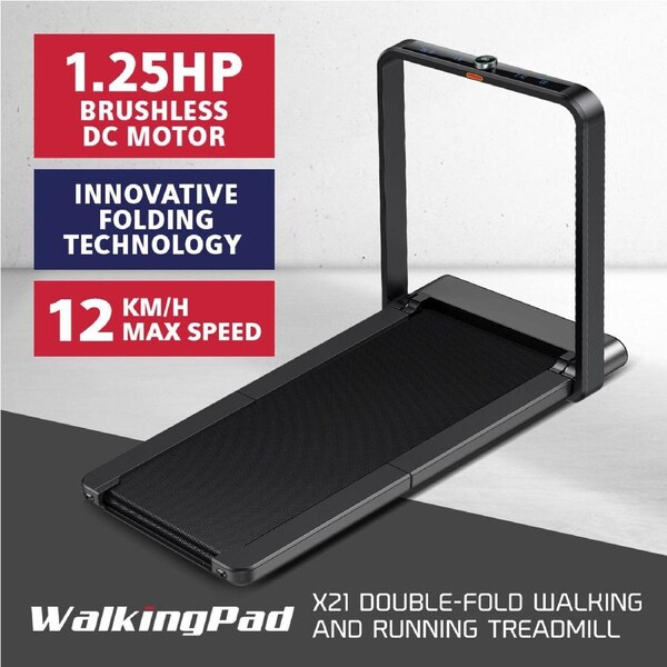 WalkingPad X21 Foldable Treadmill Double Folding Technology Under Desk Treadmill 12km/h Max Speed Fold Out Handle