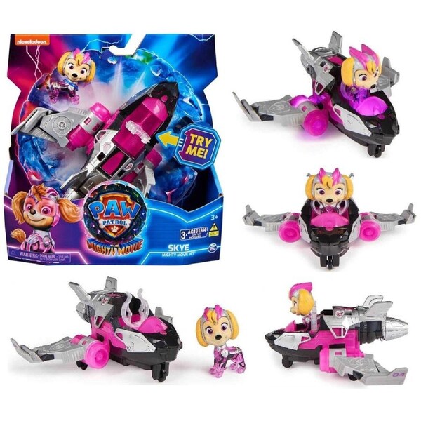 Paw Patrol-Skye & Jet-The Mighty Movie Themed Assorted Zuma Rubble Car Truck