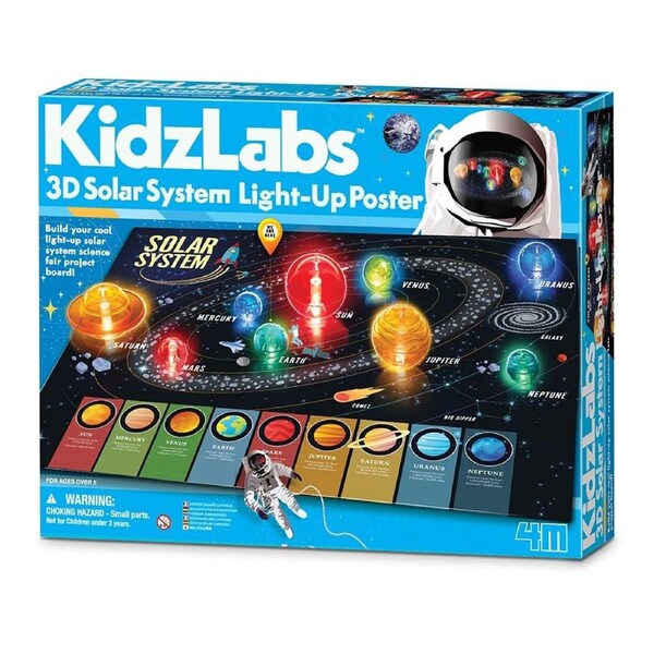 4M KidzLabs - 3D Solar System Light - Up Poster Board