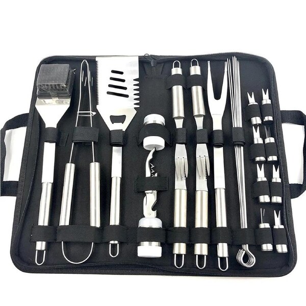 29 pcs Outdoor Barbecue Grilling Spatula Clip Fork Cutter Tools with Bag