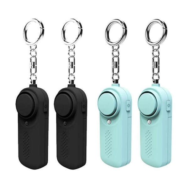Personal Alarm CE Version 4 Pack - 2x Black - 2x Blue