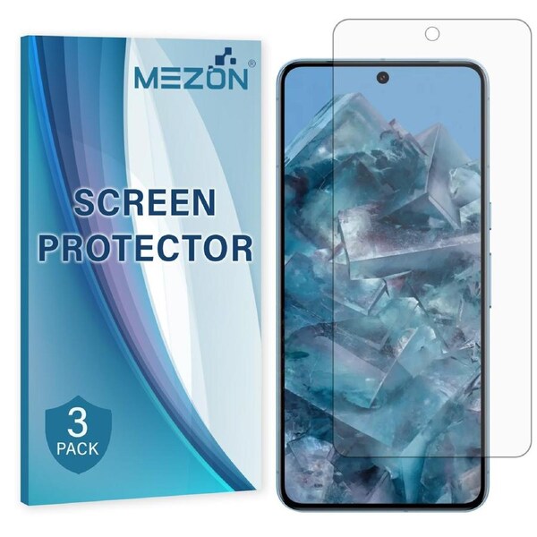 [3 Pack] Google Pixel 8 Pro (6.7") Premium Clear Edge-to-Edge Full Coverage Hydrogel Screen Protector Film by MEZON (Pixel 8 Pro, Hydrogel)
