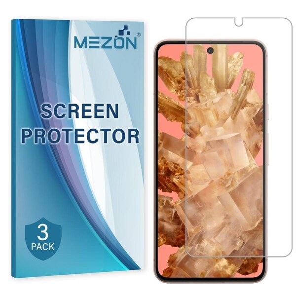 [3 Pack] Google Pixel 8 (6.2") Ultra Clear Screen Protector Film by MEZON – Case Friendly, Shock Absorption (Pixel 8, Clear)