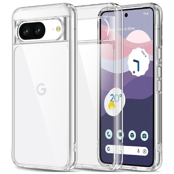 Google Pixel 8 (6.2") Ultra Slim Premium Crystal Clear TPU Gel Back Case by MEZON – Shock Absorption, Wireless Charging Compatible (Pixel 8, Gel)