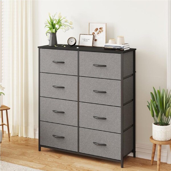Advwin Chest of Drawers 8 Drawer Storage Cabinet Tower Dresser Tallboy Organizer TV Stand Clothes Toys Shoe Storage Unit