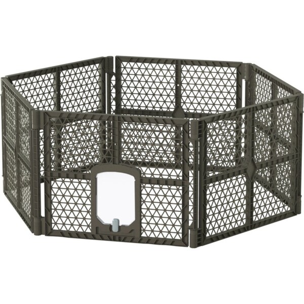 Pet Dog Playpen Enclosure Fence Puppy Cage Plastic Fold - 6 Panel