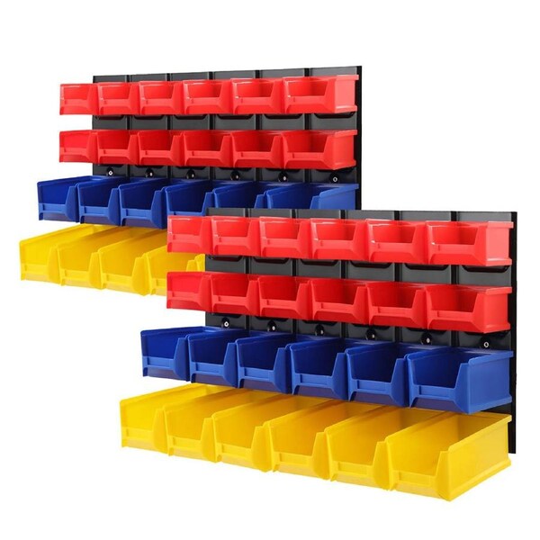 Wall Mounted Rack Tools Steel Garage Board - 48 Storage Bins