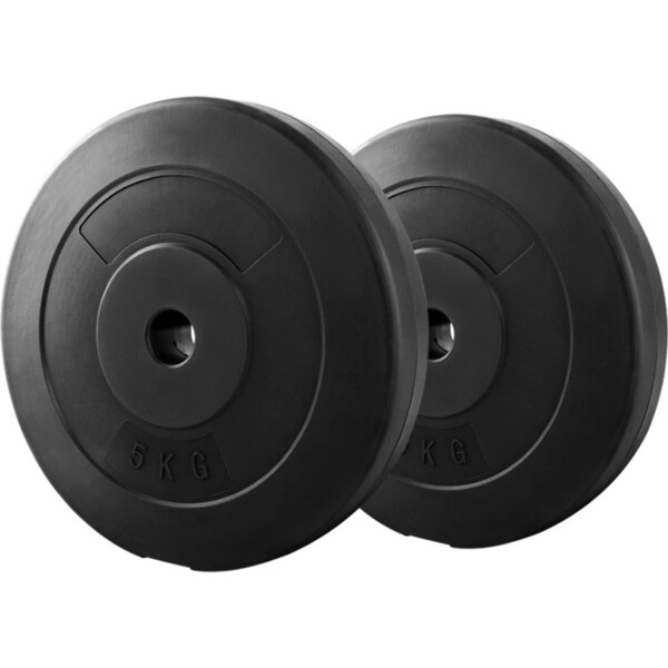 2 x 5KG Barbell Weight Plates Standard Home Gym Press Fitness Exercise Rubber